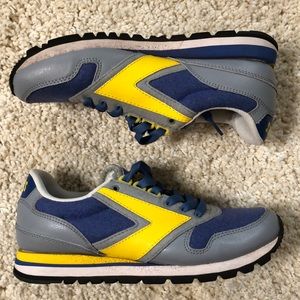 Retro Brooks Blue & Gold Casual Sneakers